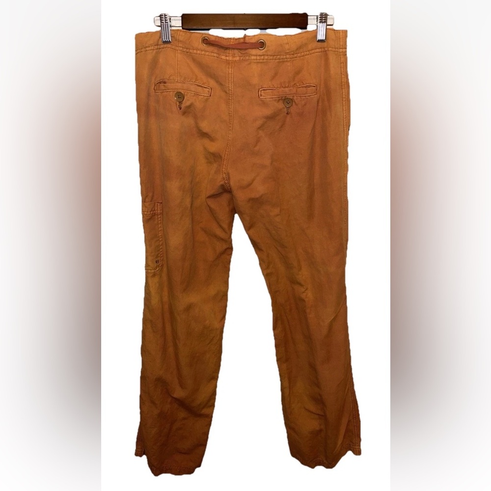 Hei Hei Anthropologie Orange Drawstring Linen Cotton Blend Pants Size 8 EUC - Picture 6 of 8